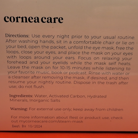 New Cornea Care 30 Individual Self Heating Eye Masks Sealed Box Exp 10/24 - Picture 6 of 6